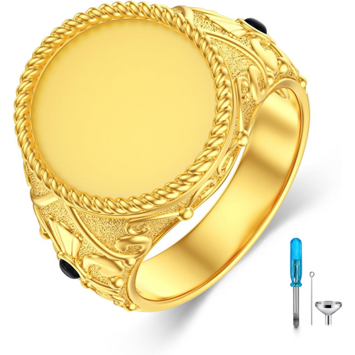 14K Gold Custom Engraved Ring for Men