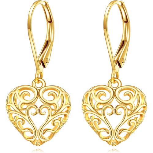 14K Gold Daffodil Drop Earrings
