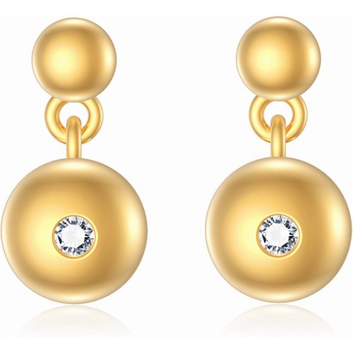 14K Gold Diamond Round Stud Earrings