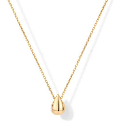 14K Gold Drop Shape Pendant Necklace