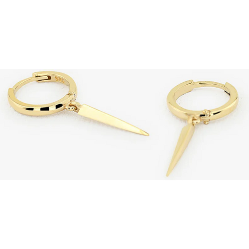 14K Gold Drop Single Spike Earrings