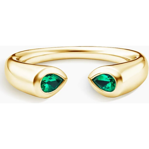 14K Gold Emerald Personalized Engraving & Open Ring