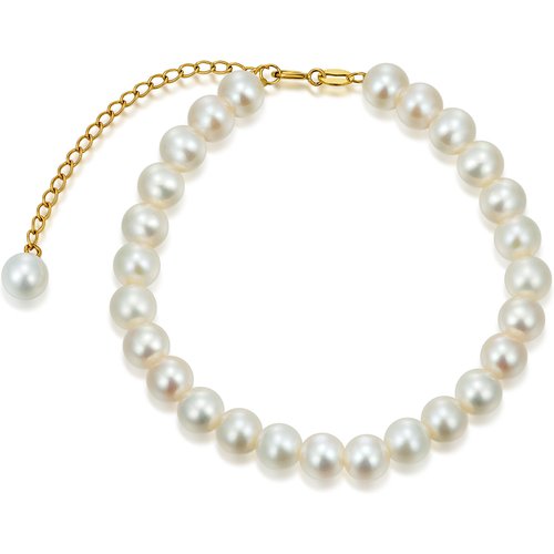 14K Gold Freshwater Pearl Strand Beads Bracelet