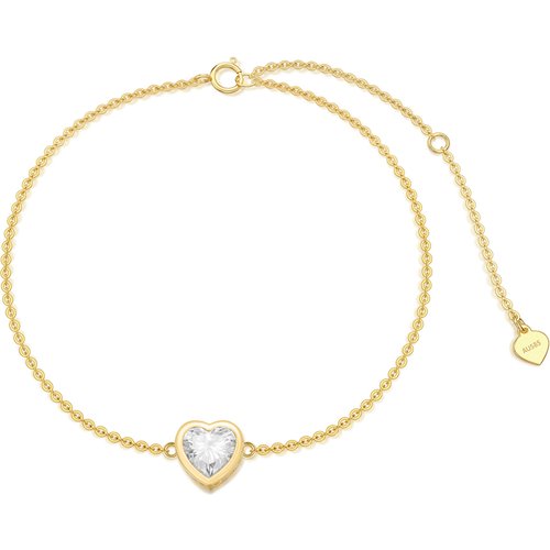 14K Gold Heart Moissanite Charm Bracelet For Women