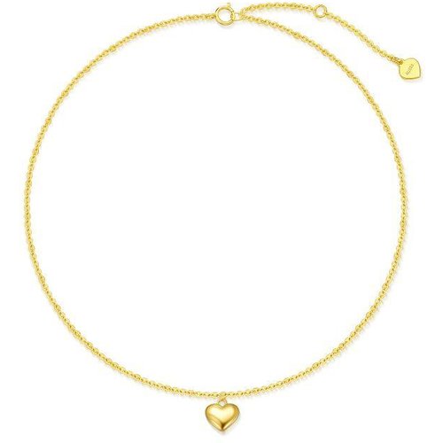 14K Gold Heart Single Layer Anklet