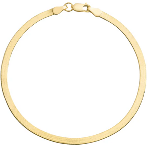 14K Gold Herringbone Chain Anklet 1.5mm