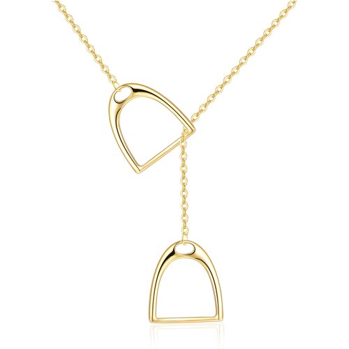 14K Gold Horseshoe Adjustable Y Necklace