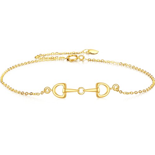 14K Gold Horseshoe Charm Bracelet