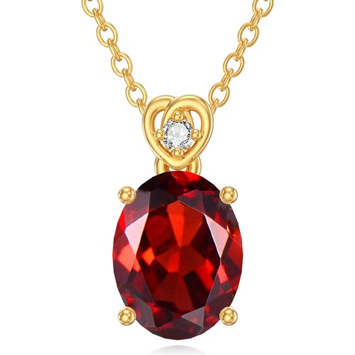 14K Gold Lab Created Diamond Personalized Birthstone Pendant Necklace