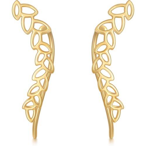 14K Gold Leaves Climber Earrings