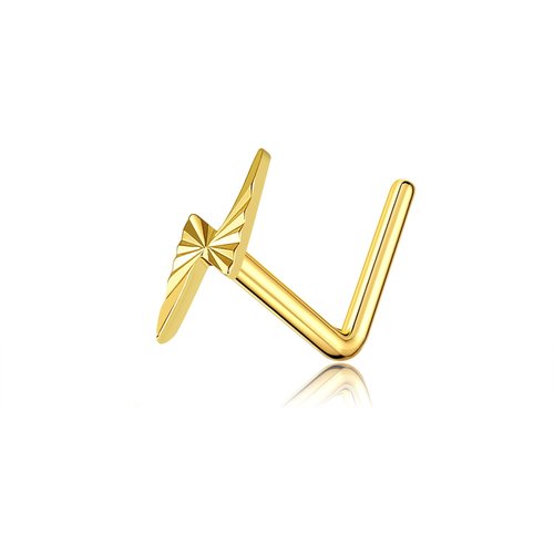 14K Gold Lightning Nose Ring
