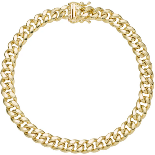 14K Gold Miami Cuban Link Chain Anklet 3mm