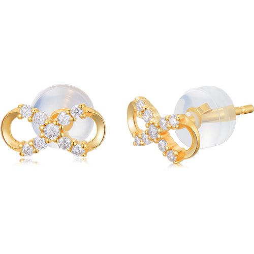 14K Gold Moissanite Bow Stud Earrings