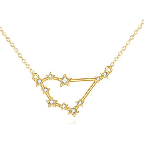 14K Gold Moissanite Capricorn Pendant Necklace