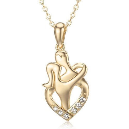 14K Gold Moissanite Couple Pendant Necklace