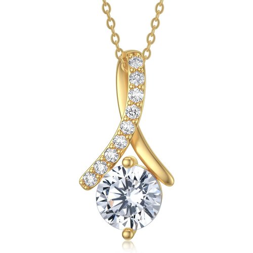 14K Gold Moissanite Infinity Symbol Pendant Necklace