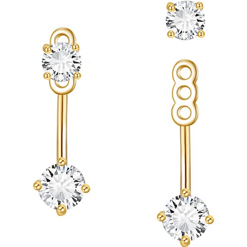 14K Gold Moissanite Jacket Earrings