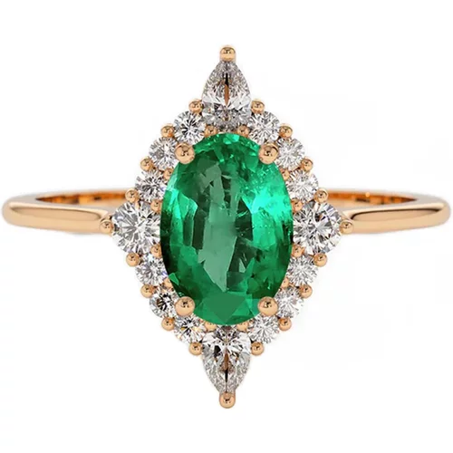 14K Gold Moissanite Oval Shaped Ring