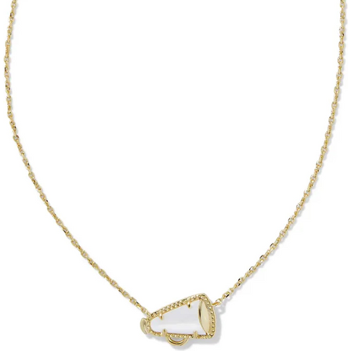 Sterling Silver with Yellow Gold Plated Mother Of Pearl Pendant Necklace