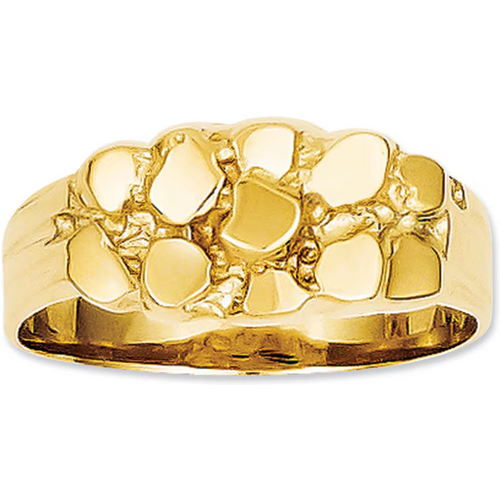 14K Gold Nugget Custom Engraving Band for Women