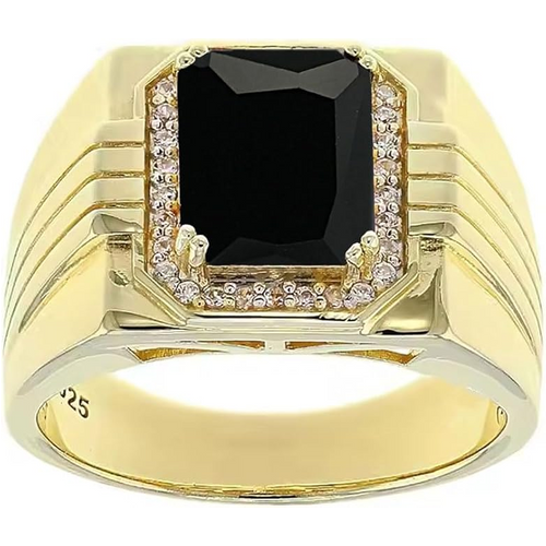 14K Gold 1 to 5 CT Emerald Agate Couple Gemstone Anniversary Rings for Men