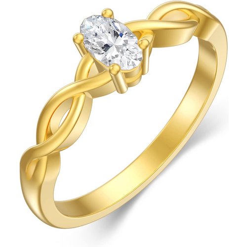 14K Gold 1 CT Oval Shaped Lab Created Diamond Custom Infinity Symbol Ring 3EX IGI Certified
