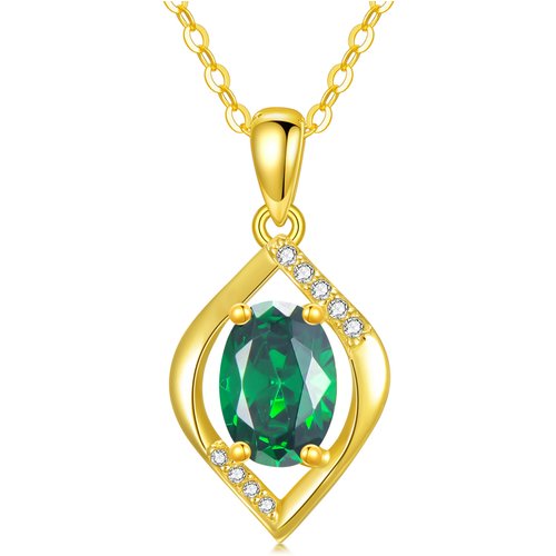 14K Gold Oval Tanzanite Infinite Symbol Pendant Necklace