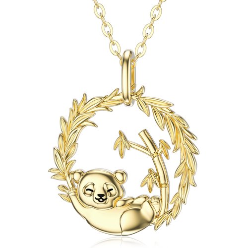 14K Gold Panda Pendant Necklace