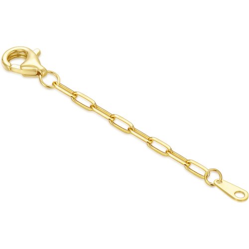 14K Gold Paper Clip Chain With Lobster Clasp Extender Chain 1Inch