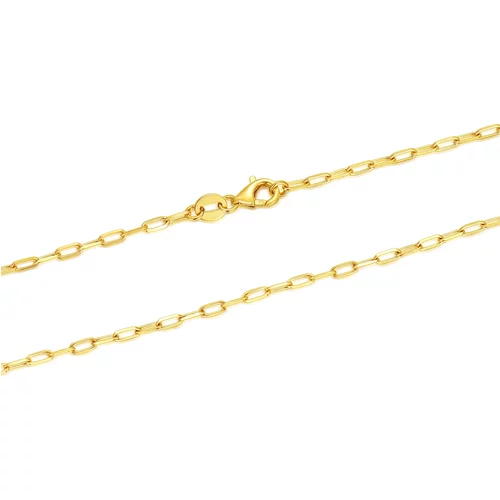 14K Gold Paper Clip Paperclip Chain Necklace