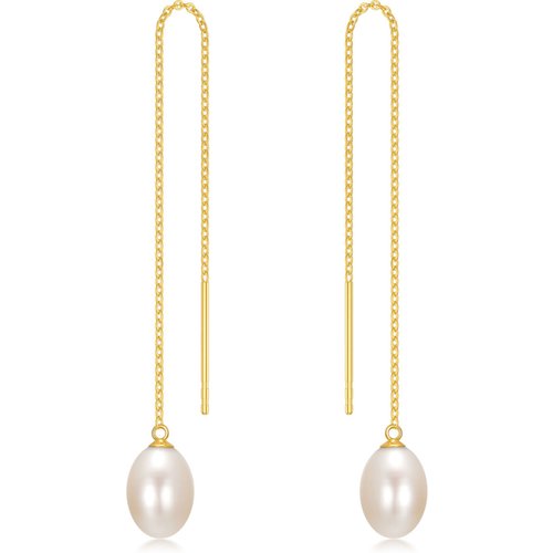 14K Gold Pearl Drop Earrings