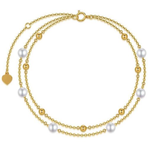 14K Gold Pearl Layerered Bracelet