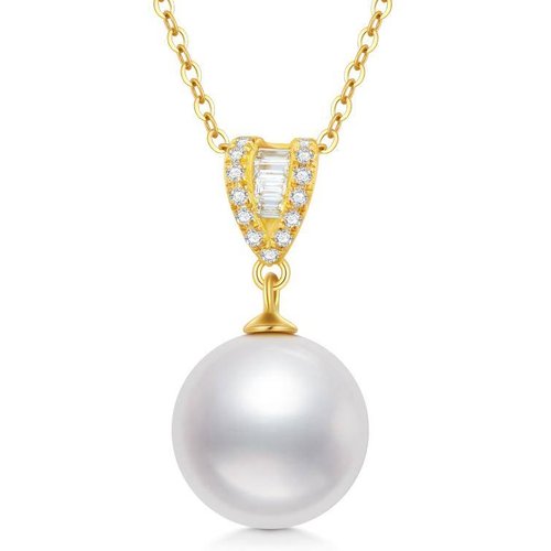 14K Gold Pearl Pendant Necklace