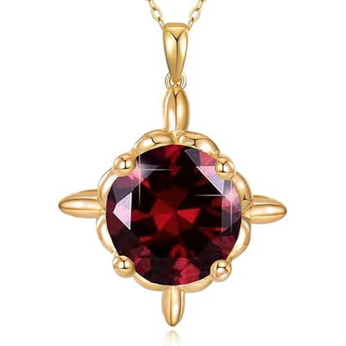 14K Gold Cubic Zirconia Personalized Birthstone Pendant Necklace