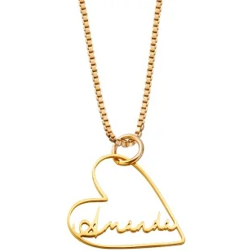 14K Gold Personalized Engraving & Couple & Mother & Sisters & Heart Pendant Necklace