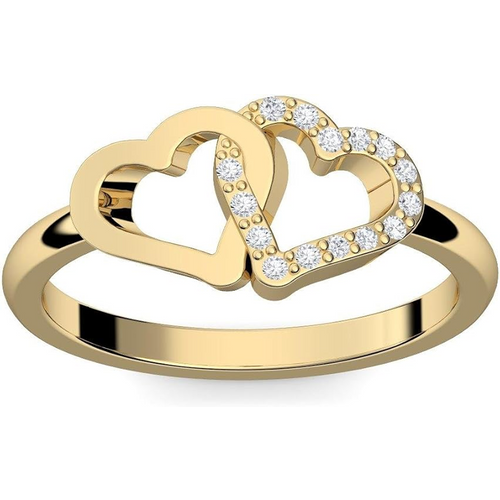 Gold Vermeil Personalized Engraving Heart With Heart Ring