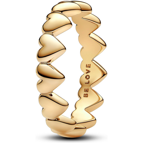 Gold Vermeil Personalized Engraving Heart With Heart Ring for Women