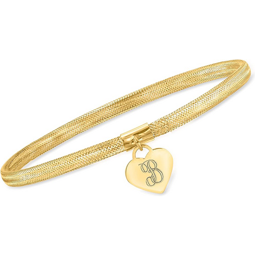 14K Gold Personalized Engraving Charm Bracelet for Women