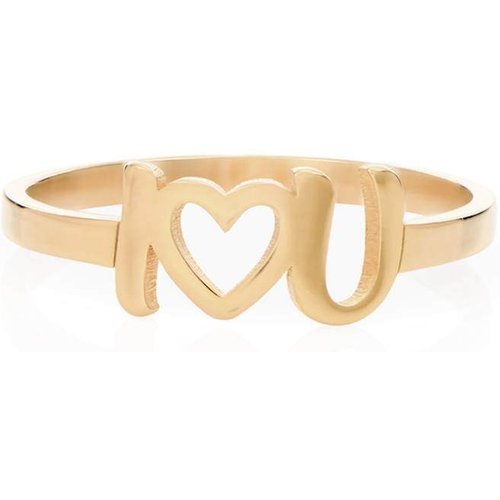 14K Gold Personalized Initial Letter Ring For Women