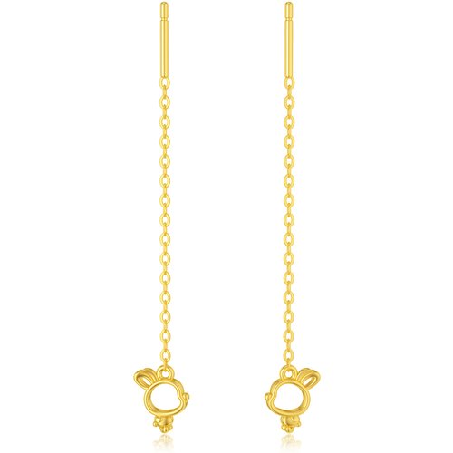 14K Gold Rabbit Drop Earrings