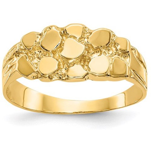 14K Yellow Solid Gold Nugget Ring