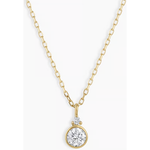 Gold Vermeil Round Cut Personalized Birthstone & Round Pendant Necklace