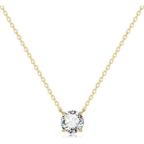 14K Yellow Gold Moissanite Round Bead Pendant Necklace For Women