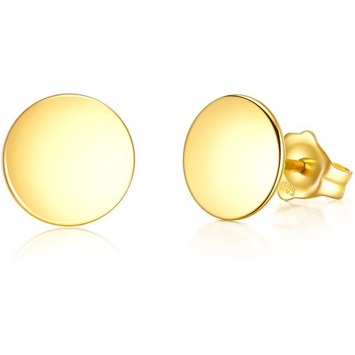 14K Gold Round Stud Earrings