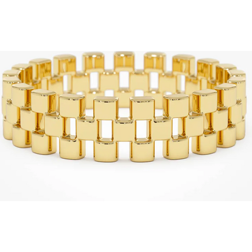 14k Gold 3 Row Link Ring