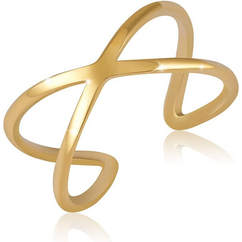 Gold Vermeil X-Shape Open Ring for Women