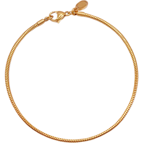 Sterling Silver with Yellow Gold Plated Snake Chain Bracelet 2mm