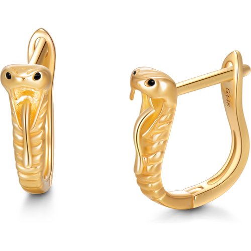 14K Gold Snake Stud Earrings