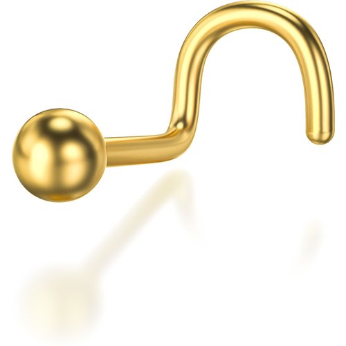 14K Gold Spherical Nose Ring