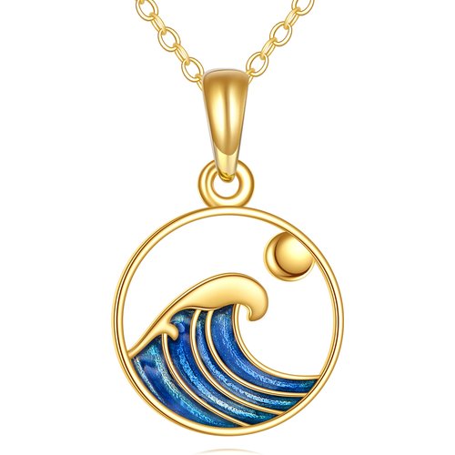 14K Gold Spray Sun Necklace for Women